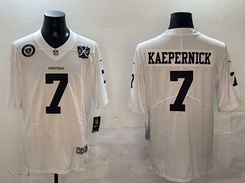 Men Oakland Raiders #7 Kaepernick White Second generation 2024 Nike Limited NFL Jersey style 4->new york jets->NFL Jersey